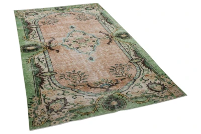 Sale Vintage vloerkleed  oranje met groen 14839 268cm x 158cm