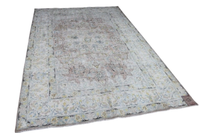 Vintage vloerkleed roze, blauw 15148 312cm x 193cm