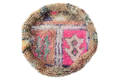 VERKOCHT Ronde Marokkaanse Poef nr.22102 60cm x 25cm incl. vulling  