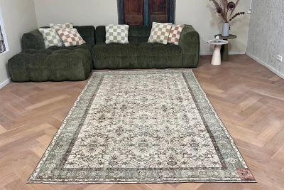 Vintage vloerkleed bruin 26777 278cm x 158cm
