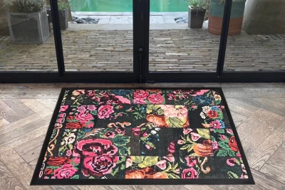 Deurmat Rozenkelim patchwork 2790 (verkrijgbaar in twee maten) print op rubber
