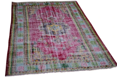 Vintage vloerkleed rood nr.40774 248cm x 171cm