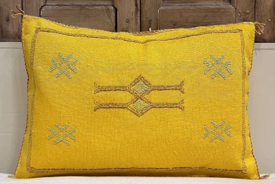 Sabra Kussen uit Marokko geel 60cm x 40cm incl vulling nr.61226