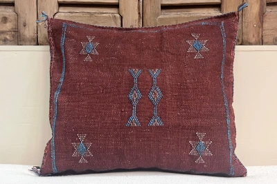 Sabra Kussen uit Marokko bordeauxrood 45cm x 45cm incl vulling nr.94059