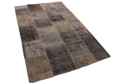 Patchwork vloerkleed, vintage, grijs  239cm x 158cm   