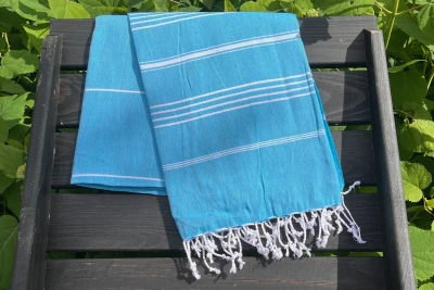 Hamamdoek fel blauw 100% katoen (180cm x 100cm)  