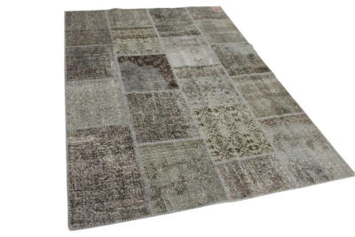 patchwork vloerkleed grijs 240cm x 170cm nr: 8128