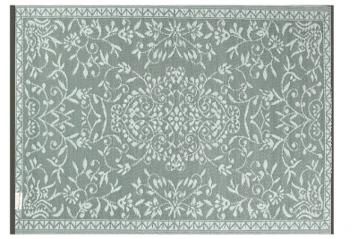 Buitenkleed grijs wit van gerecycled gevlochten kunststof 180cm x 120cm