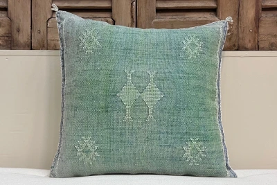Sabra Kussen uit Marokko groen 45cm x 45cm incl vulling nr.94166