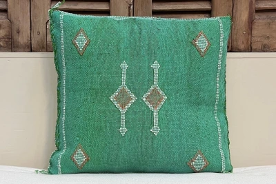 Sabra Kussen uit Marokko groen 45cm x 45cm incl vulling nr.64035