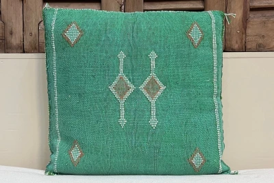 Sabra Kussen uit Marokko groen 45cm x 45cm incl vulling nr.64037