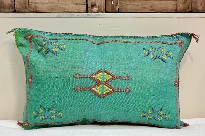 Sabra Kussen uit Marokko groen 60cm x 40cm incl vulling nr.93301