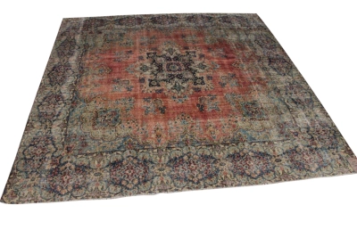 Vintage kirman vloerkleed 18566 290cm x 291cm