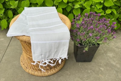 Hamamdoek lichtgrijs 100% katoen (180cm x 100cm)