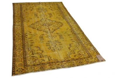 okergeel vintage vloerkleed 274cm x 164cm  
