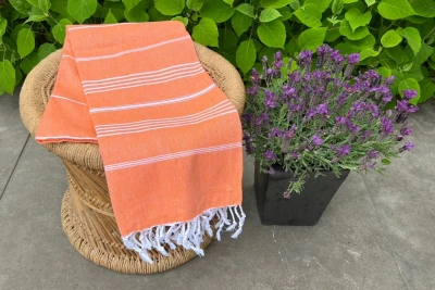Hamamdoek oranje 100% katoen (180cm x 100cm) 