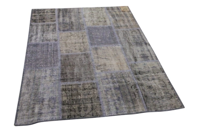 patchwork vloerkleed grijs nr.35566 183cm x 123cm