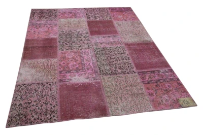 patchwork vloerkleed roze nr. 37421 235cm x 163cm