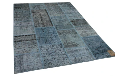Patchwork vloerkleed blauw 10171 241cm x 170cm 