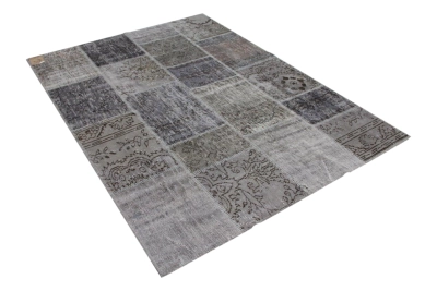 Patchwork vloerkleed grijs 240cm x 170cm nr: 23315A