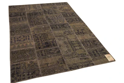 Bruin patchwork vloerkleed 233cm x 164cm showroom model