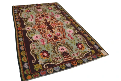 Authentieke Rozenkelim, handgeweven in Moldavie  291cm x 177cm