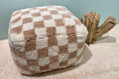 SALE Berber Poef oudroze 50cm x 50cm x 30cm nr: 1584 incl. vulling