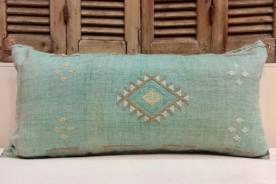 Sabra Kussen uit Marokko groen 100cm x 50cm incl vulling nr.56248