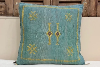 Sabra Kussen uit Marokko zeegroen 45cm x 45cm incl vulling nr.94030
