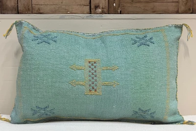 Sabra Kussen uit Marokko zeegroen 60cm x 40cm incl vulling nr.61155
