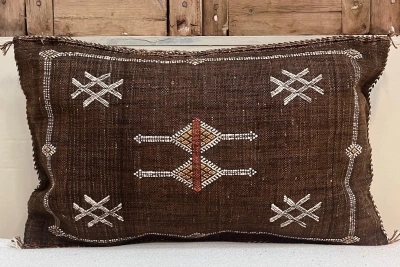 Sabra Kussen uit Marokko bruin 60cm x 40cm incl vulling nr.61176