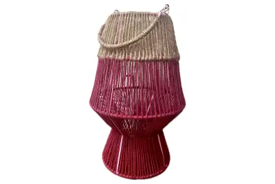 Sample sale jute lantaarn donker roze