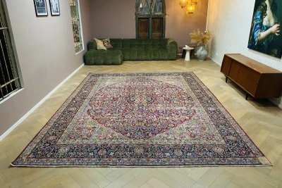 Vintage kirman vloerkleed 15106 409cm x 303cm