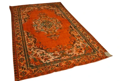 Vintage vloerkleed oranje nr:28518 301cm x 182cm