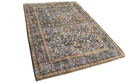 Vintage vloerkleed, zandkleur met blauw, 59341, 327cm x 240cm