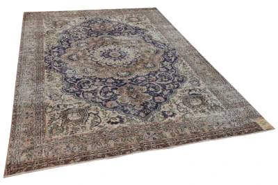 Vintage vloerkleed met blauw 11033 301cm x 208cm 