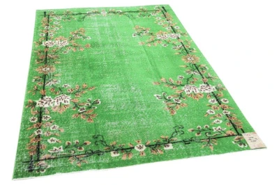 Vintage vloerkleed groen 11042 256cm x 159cm
