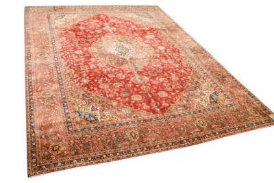 Vintage vloerkleed met rood 11045 398cm x 300cm