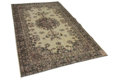 vintage vloerkleed beige met groen 13451 262cm x 169cm  