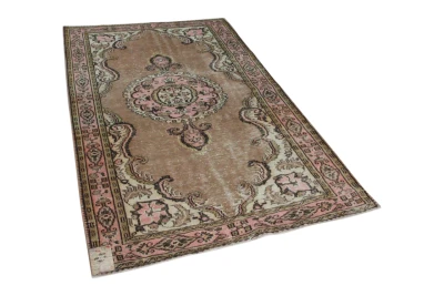 Vintage vloerkleed bruin, roze 16250 268cm x 161cm
