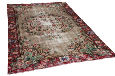 Vintage vloerkleed rood 17226 266cm x 169cm