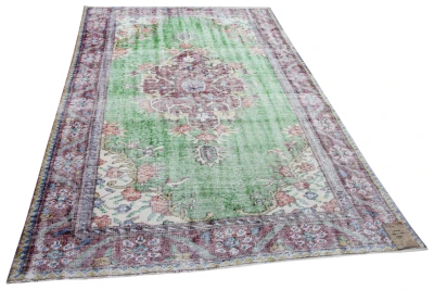 Vintage vloerkleed groen, rood 24016 293cm x 172cm