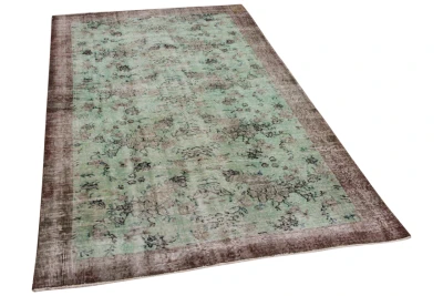 Vintage vloerkleed groen nr:28308 249cm x 151cm