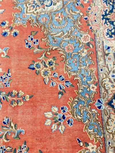 Vintage kirman vloerkleed 31904 395cm x 301cm