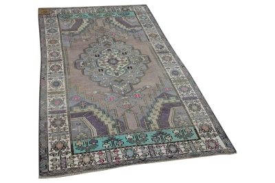 Vintage vloerkleed paars 56121 224cm x 110cm