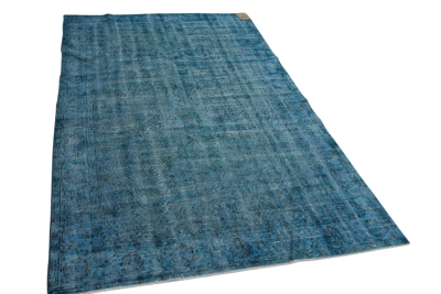 vintage vloerkleed blauw 266cm x 168cm  