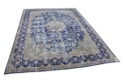 Vintage vloerkleed, blauw, nr.59434, 366cm x 266cm