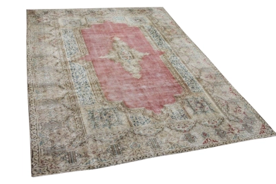 Vintage vloerkleed bruin met rood, nr.59523 313cm x 231cm  