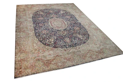 Vintage vloerkleed bruin met blauw en rood, nr.59557 377cm x 290cm  