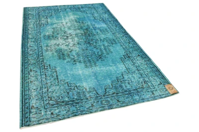 sale vintage vloerkleed blauw 6367 270cm x 177cm